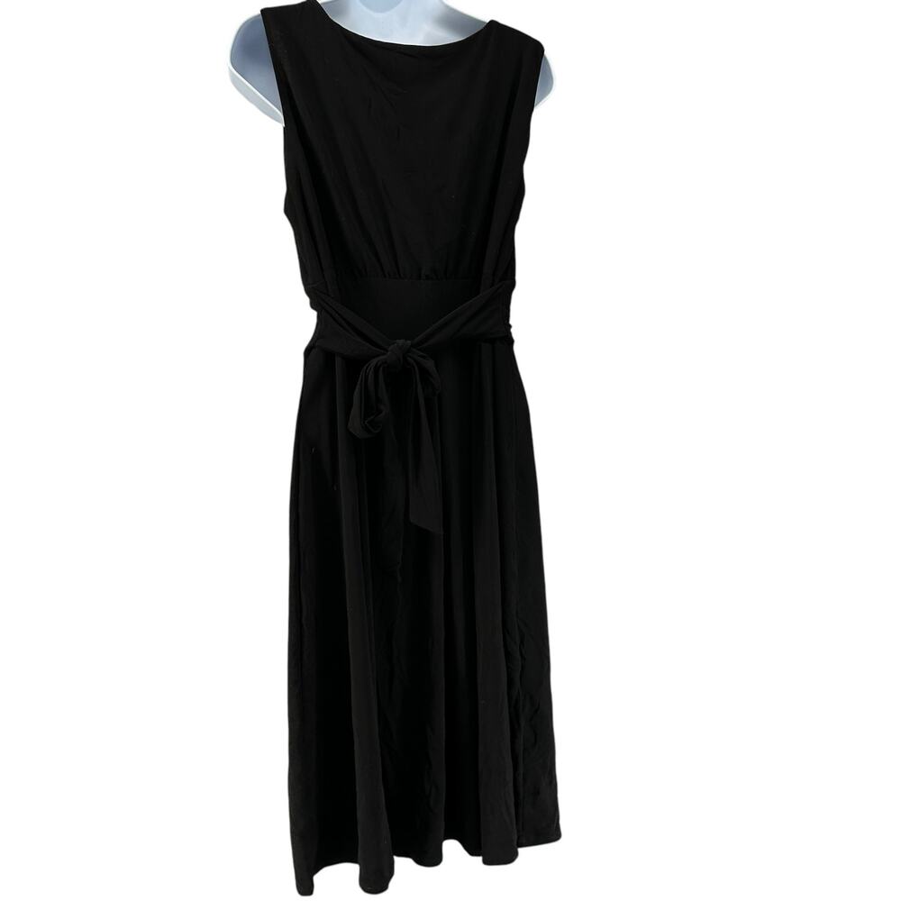 Julian Taylor Sleeveless Empire Waist Fit and Flair Midi Long Dress Basics Black - Picture 6 of 7